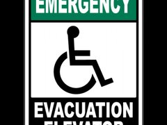 Emergency Evacuation Elevator Sign