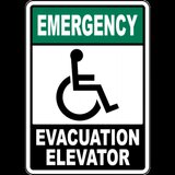 Emergency Evacuation Elevator Sign